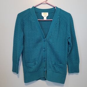Turquoise Cardigan Sweater